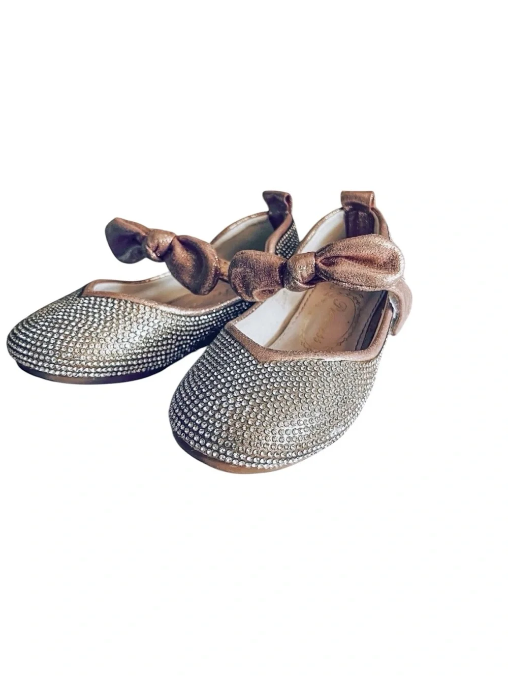 Elegant Rhinestone Bow Flats for Girls shoes sz 25